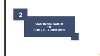 Cross Device Tracking
for
Multi Device Attributions
2
 