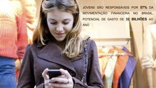 JOVENS SÃO RESPONSÁVEIS POR 57% DA
MOVIMENTAÇÃO FINANCEIRA NO BRASIL,
POTENCIAL DE GASTO DE 32 BILHÕES AO
ANO
 