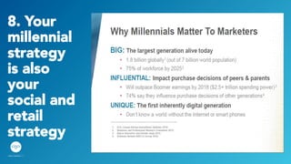 8. Your
millennial
strategy
is also
your
social and
retail
strategy
 