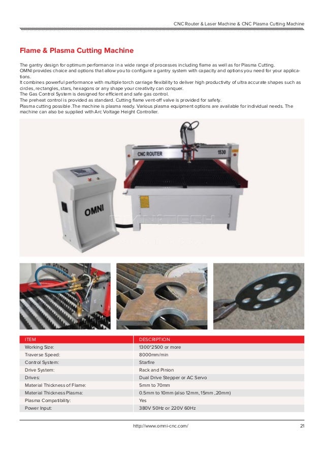 OMNI China CNC Plasma Cutting Machine Catalog