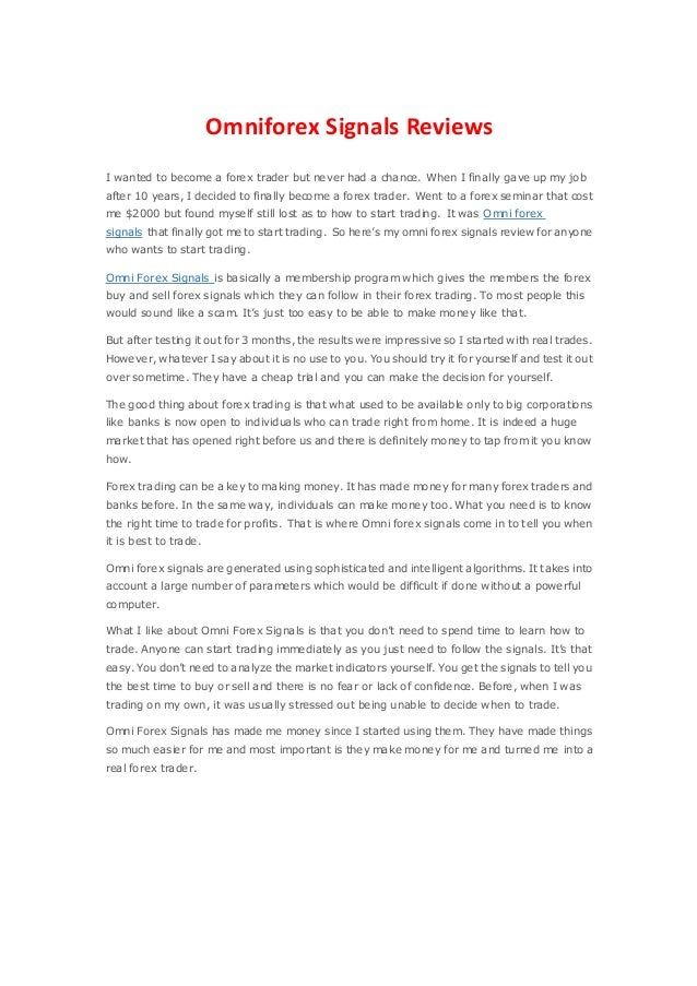 Omniforex Signals Scam - 