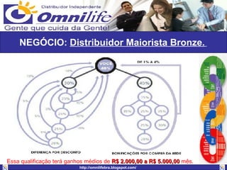NEGÓCIO:  Distribuidor Maiorista Bronze.   Essa qualificação terá ganhos médios de  R$ 2.000,00 a R$ 5.000,00  mês.   