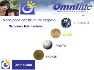 Nacional / Internacional   Distribuidor Você pode construir um negócio... BRONZE PRATA OURO DIAMANTE  