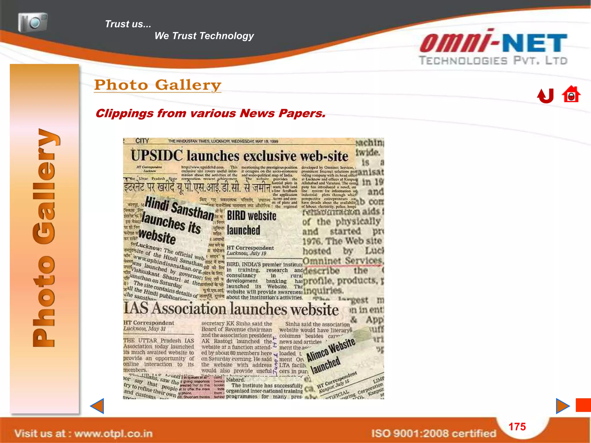 Trust us...
               We Trust Technology




Clippings from various News Papers.




                                      175
 