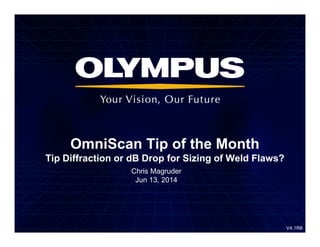 OmniScan Tip of the Month
Tip Diffraction or dB Drop for Sizing of Weld Flaws?
Chris Magruder
Jun 13, 2014
V4.1R8
 