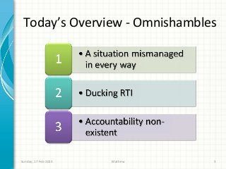 Today’s Overview - Omnishambles




Sunday, 17 Feb 2013   Mathew   3
 