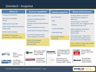 Omnitech Corporate Presentation | PPSX