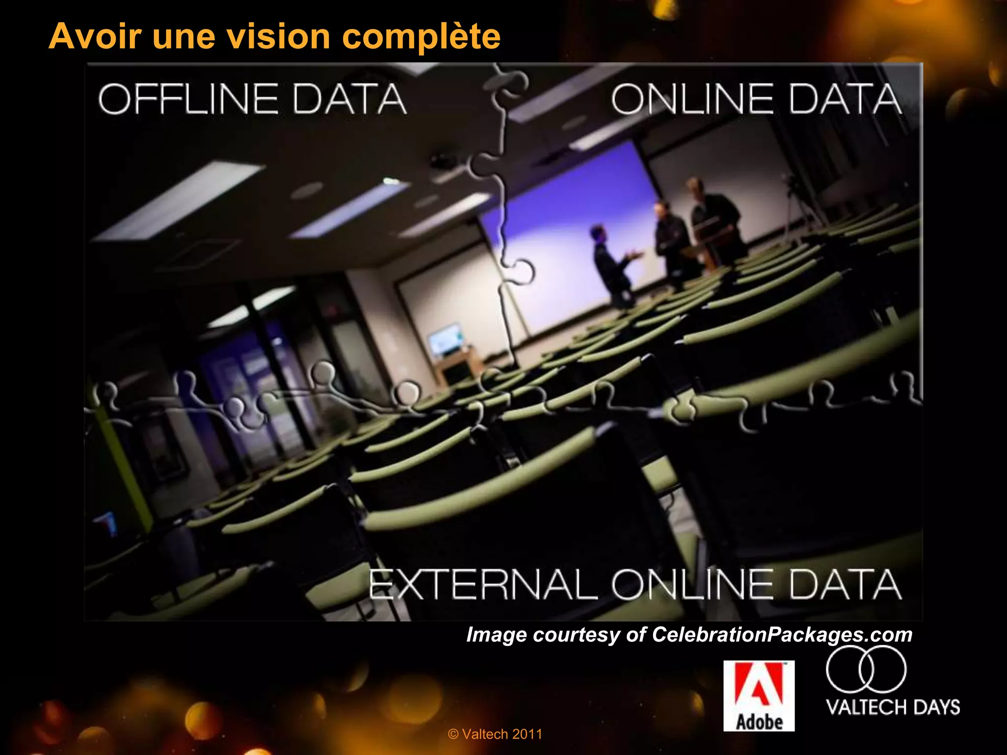 Avoir une vision complète




                        Image courtesy of CelebrationPackages.com



                      © Valtech 2011
 