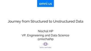 Journey from Structured to Unstructured Data
Nischal HP
VP, Engineering and Data Science
@nischalhp
 