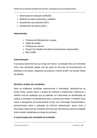 O Modelo Auto-Avaliação 1