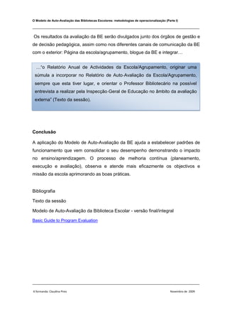 O Modelo Auto-Avaliação 1