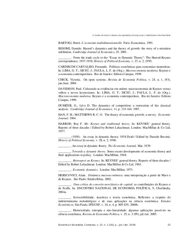 An essay in dynamic theory harrod