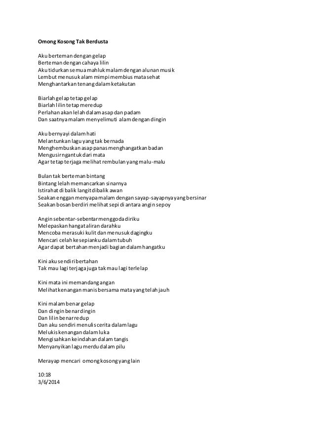 Omong Kosong Tak Berdusta