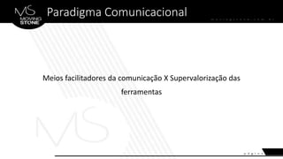 Paradigma Comunicacional
Meios facilitadores da comunicação X Supervalorização das
ferramentas
 