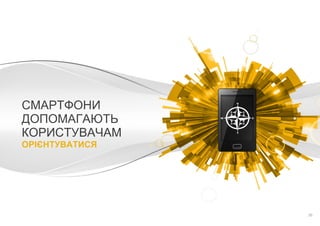 Конфіденційно. Власність компанії Google.
СМАРТФОНИ
ДОПОМАГАЮТЬ
КОРИСТУВАЧАМ
ОРІЄНТУВАТИСЯ
20
 