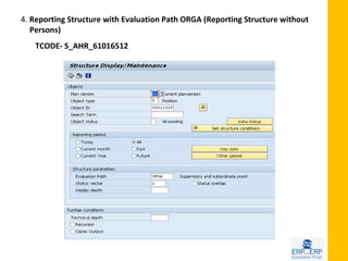 4. Reporting Structure with Evaluation Path ORGA (Reporting Structure without
   Persons)
   TCODE- S_AHR_61016512
 