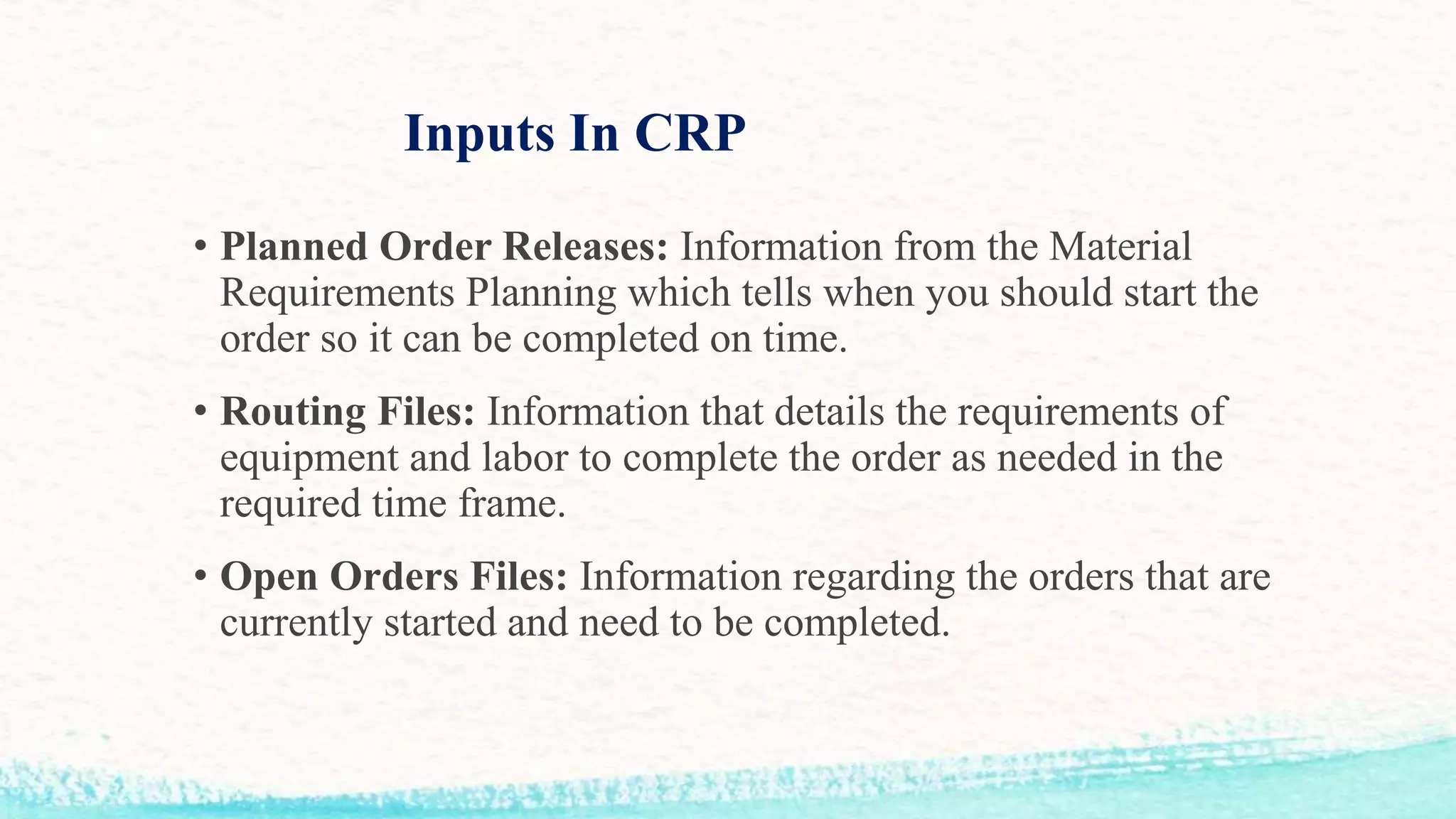 The Capacity Requirement Planning | PPTX
