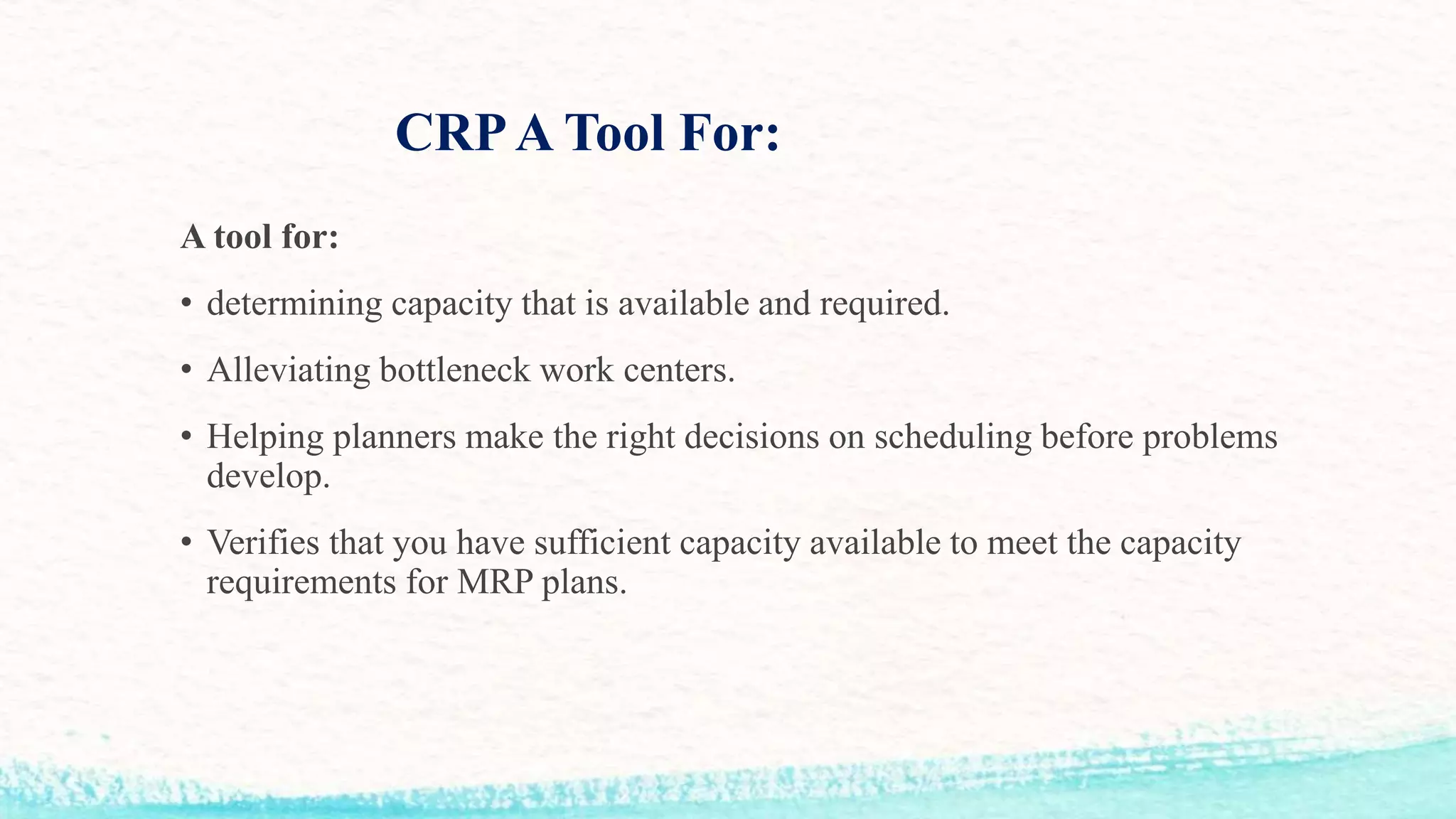 The Capacity Requirement Planning | PPTX