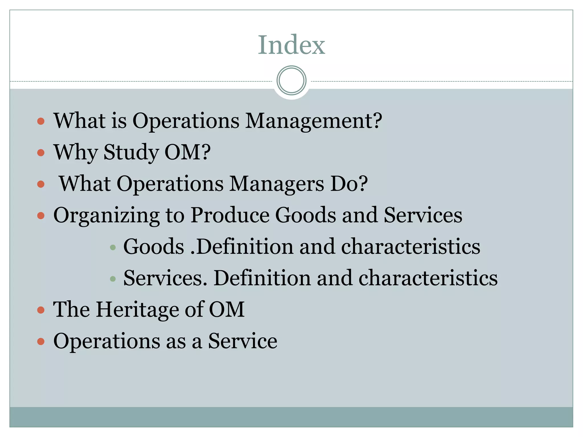 Operations Management CHAPTER 1 | PPT