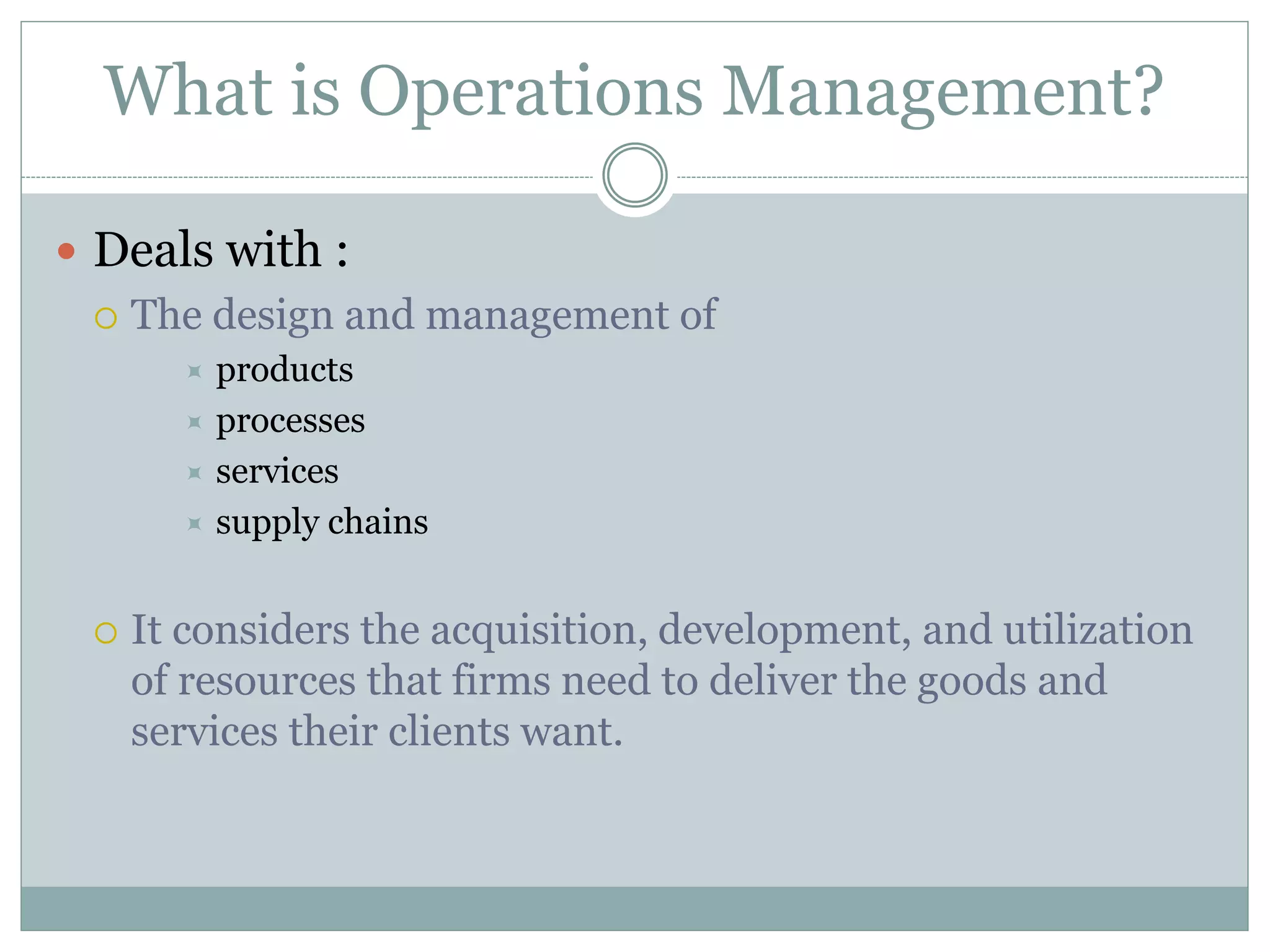 Operations Management CHAPTER 1 | PPT