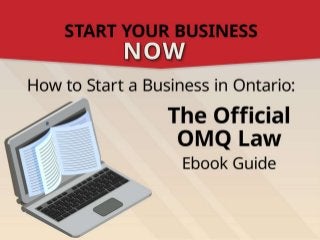 Opening A  Startup Business In Ontario [Ebook Trailer]