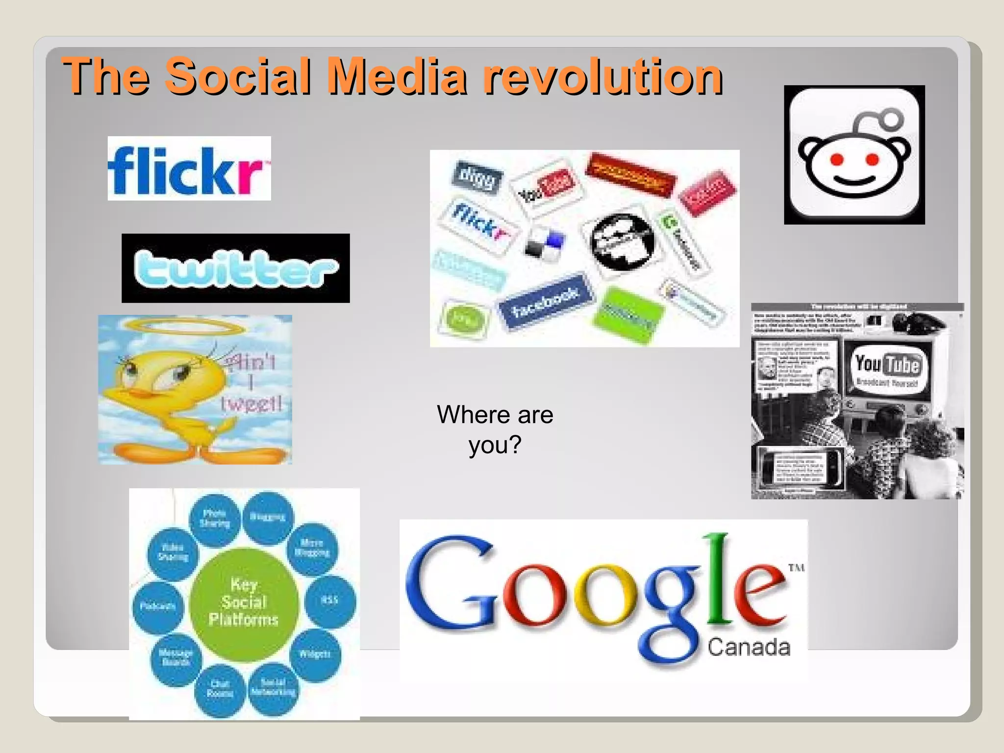 The Social Media revolution




               Where are
                 you?
 
