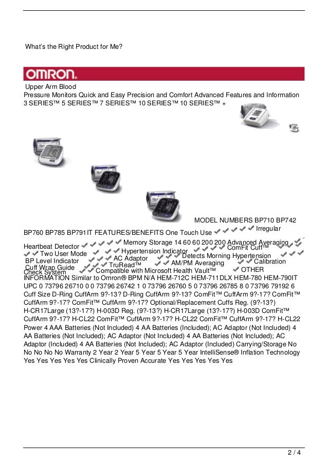 Omron BP760 7 Series Upper Arm Blood Pressure Monitor, Gray/white,