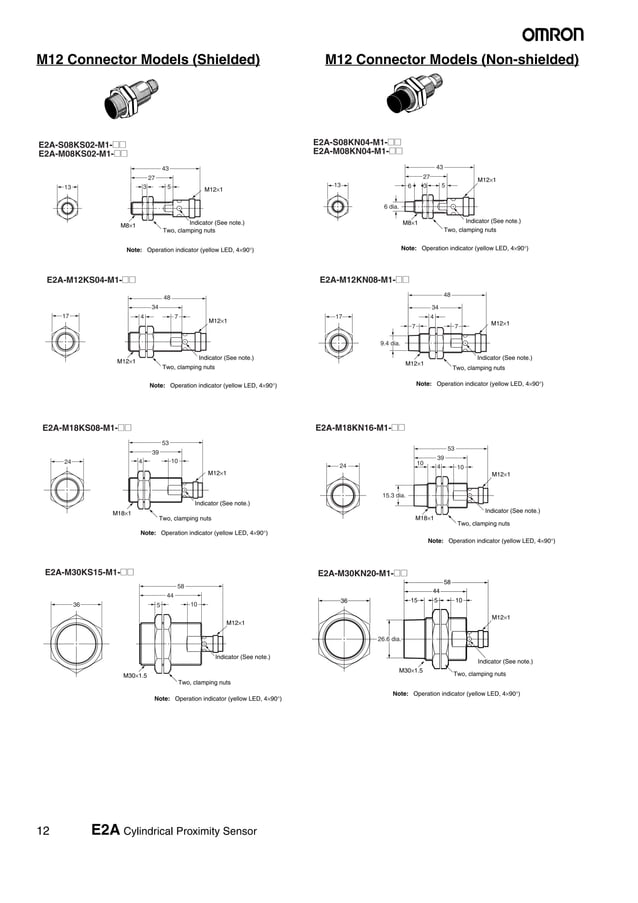 Omron e2 acylindricalproximitysensorseriesdatatraceautomation PDF