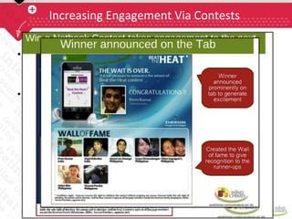 Growth for our Clients
Lakme Salon saw a 4 fold increase in Fans in the
past three qtrs
25,747
31,640
66,021
67,521
69,091 71,908 75,842
90,567
97,143
103,016
15,000
25,000
35,000
45,000
55,000
65,000
75,000
85,000
95,000
105,000
115,000
The Yes Bank page has also seen a phenomenal surge in its
following
Impressive growth in the Yardley fan base in the past six
months
Infosys stands at over 2.70 Lac fans in just a year and a half.
Entire growth has been organic and is purely based on content delivering value.
There has been no advertising or incentive -led promotions that have added to the
growth
 