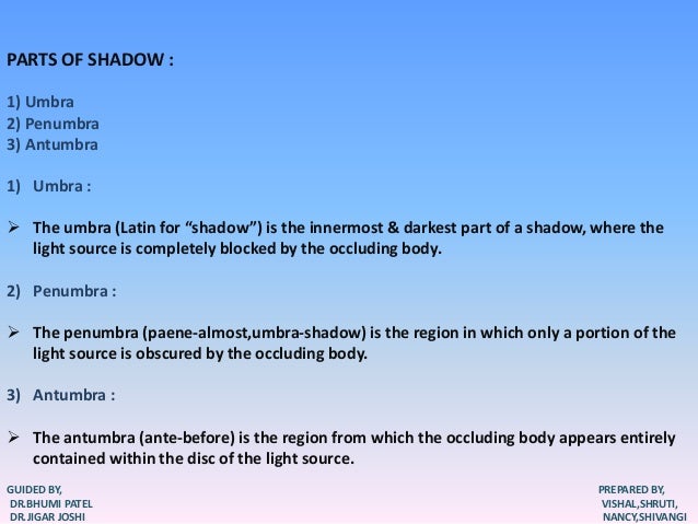 PRINCIPLES OF SHADOW CASTING