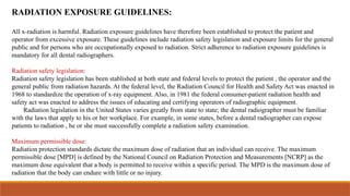 Oral medicine and radiology- radiation safety and protection | PPTX