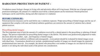 Oral medicine and radiology- radiation safety and protection | PPTX