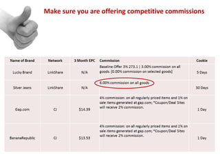 Make sure you are offering competitive commissions