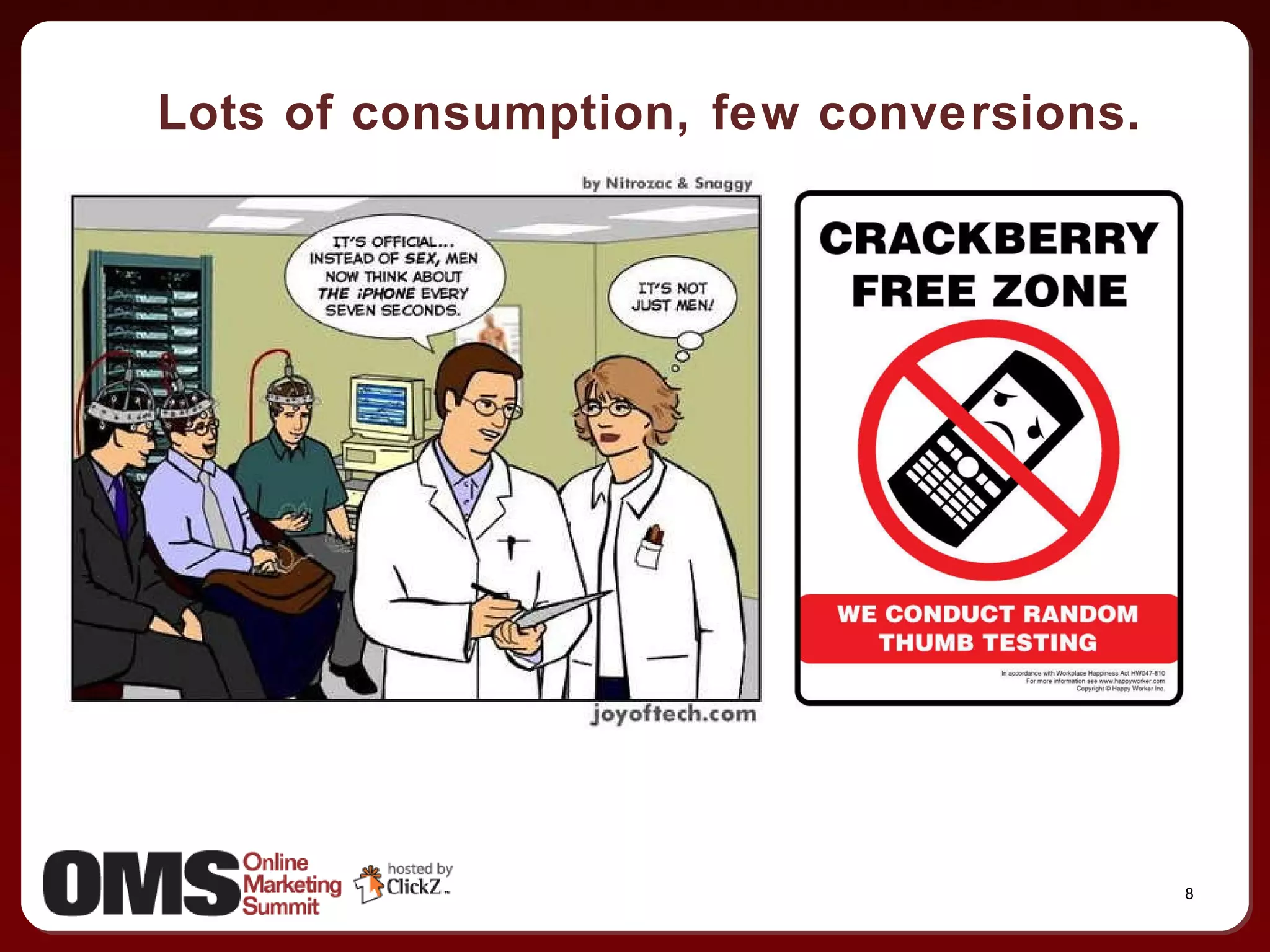 Lots of consumption, few conversions. 