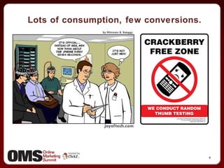 Lots of consumption, few conversions. 