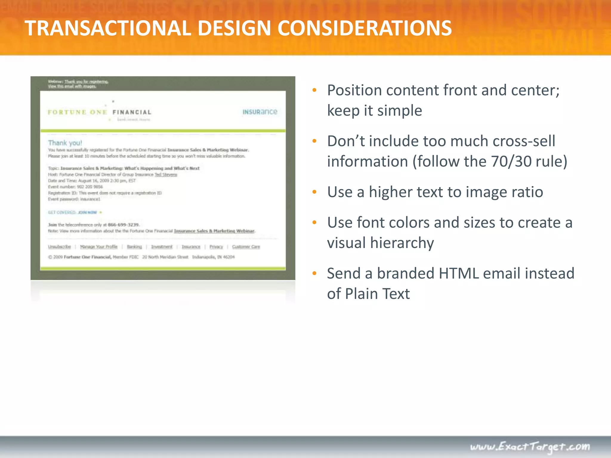 Introduce your main call-to-action within the preview pane and other important content above the fold