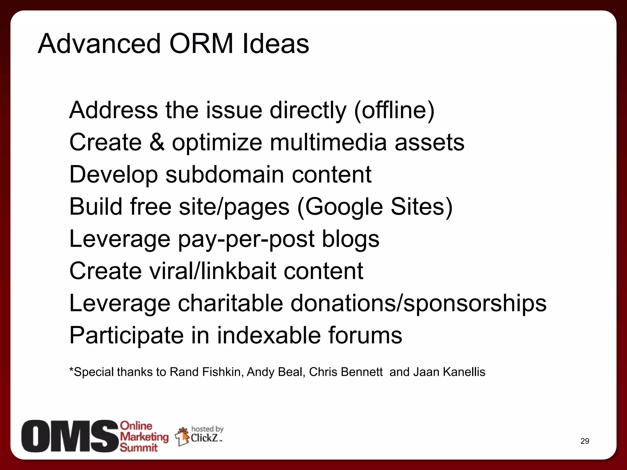 Opportunity for focused content