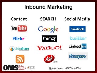 Inbound Marketing@paulroetzer   #IMGamePlan