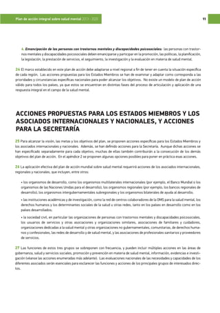 PLAN DE ACCIÓN EN SALUD MENTAL DE LA OMS | PDF