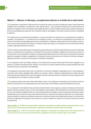 PLAN DE ACCIÓN EN SALUD MENTAL DE LA OMS | PDF