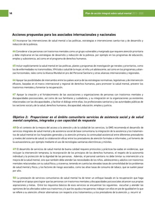 PLAN DE ACCIÓN EN SALUD MENTAL DE LA OMS | PDF