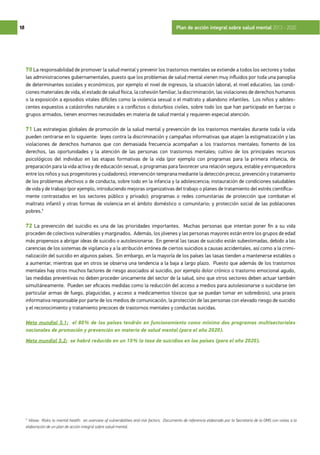 PLAN DE ACCIÓN EN SALUD MENTAL DE LA OMS | PDF