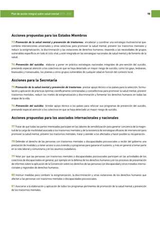 PLAN DE ACCIÓN EN SALUD MENTAL DE LA OMS | PDF