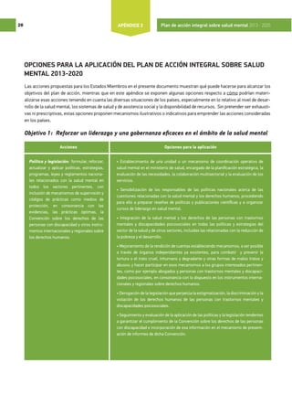 PLAN DE ACCIÓN EN SALUD MENTAL DE LA OMS | PDF