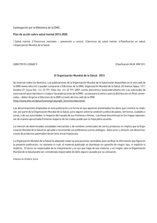 PLAN DE ACCIÓN EN SALUD MENTAL DE LA OMS | PDF