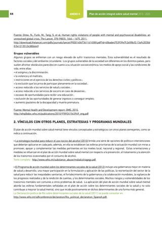 PLAN DE ACCIÓN EN SALUD MENTAL DE LA OMS | PDF