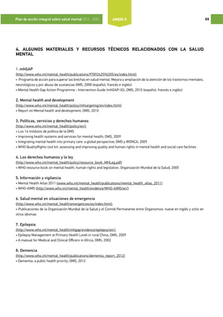 PLAN DE ACCIÓN EN SALUD MENTAL DE LA OMS | PDF