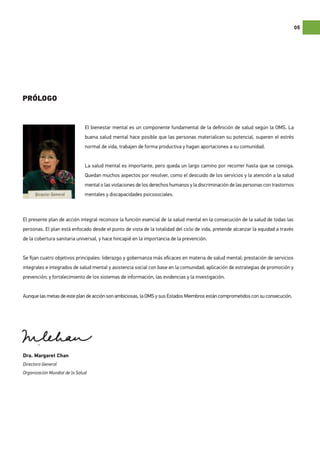 PLAN DE ACCIÓN EN SALUD MENTAL DE LA OMS | PDF