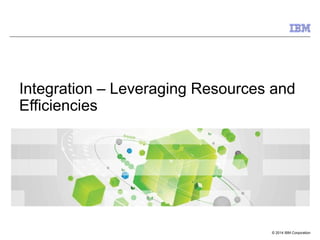 © 2014 IBM Corporation
Integration – Leveraging Resources and
Efficiencies
 
