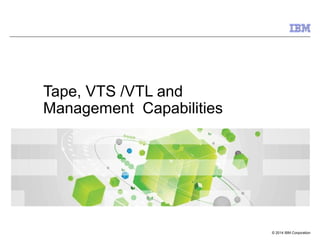 © 2014 IBM Corporation
Tape, VTS /VTL and
Management Capabilities
 